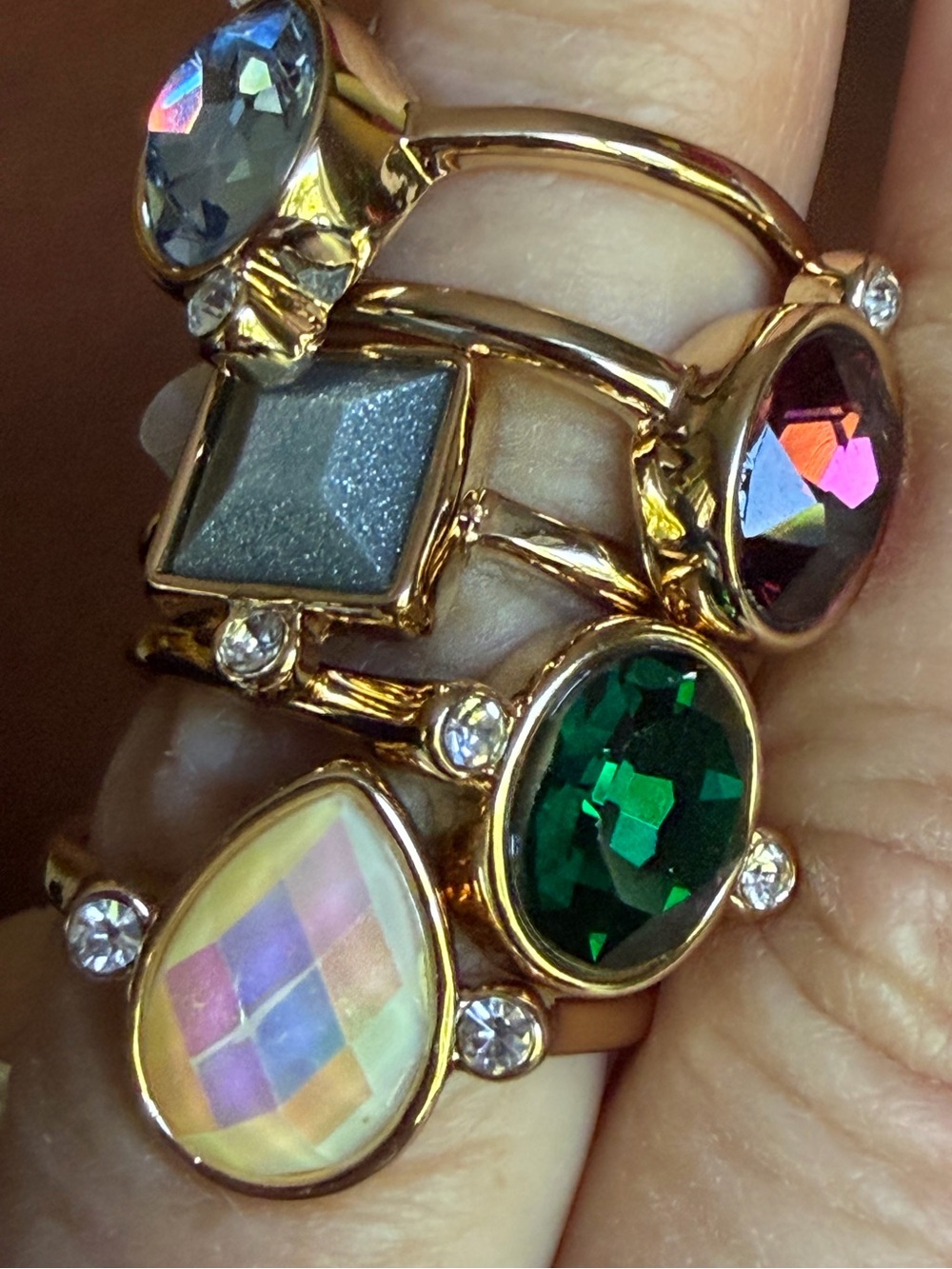Jewel Tones Ring Set by Park Lane - Picture 2 of 6